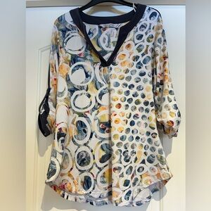 Vibrant Circle Print Women's Blouse